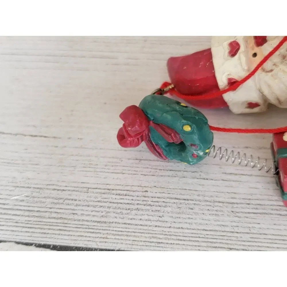 Folk art Santa Claus‎ wreath spring gifts ornaments rustic Xmas decor